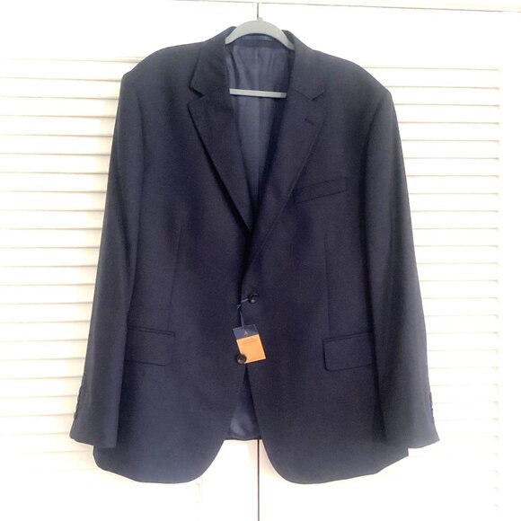 NWT Charles Tyrwhitt Navy Proper Blazer Classic Fit Jacket 48R 100% Wool - Picture 2 of 16